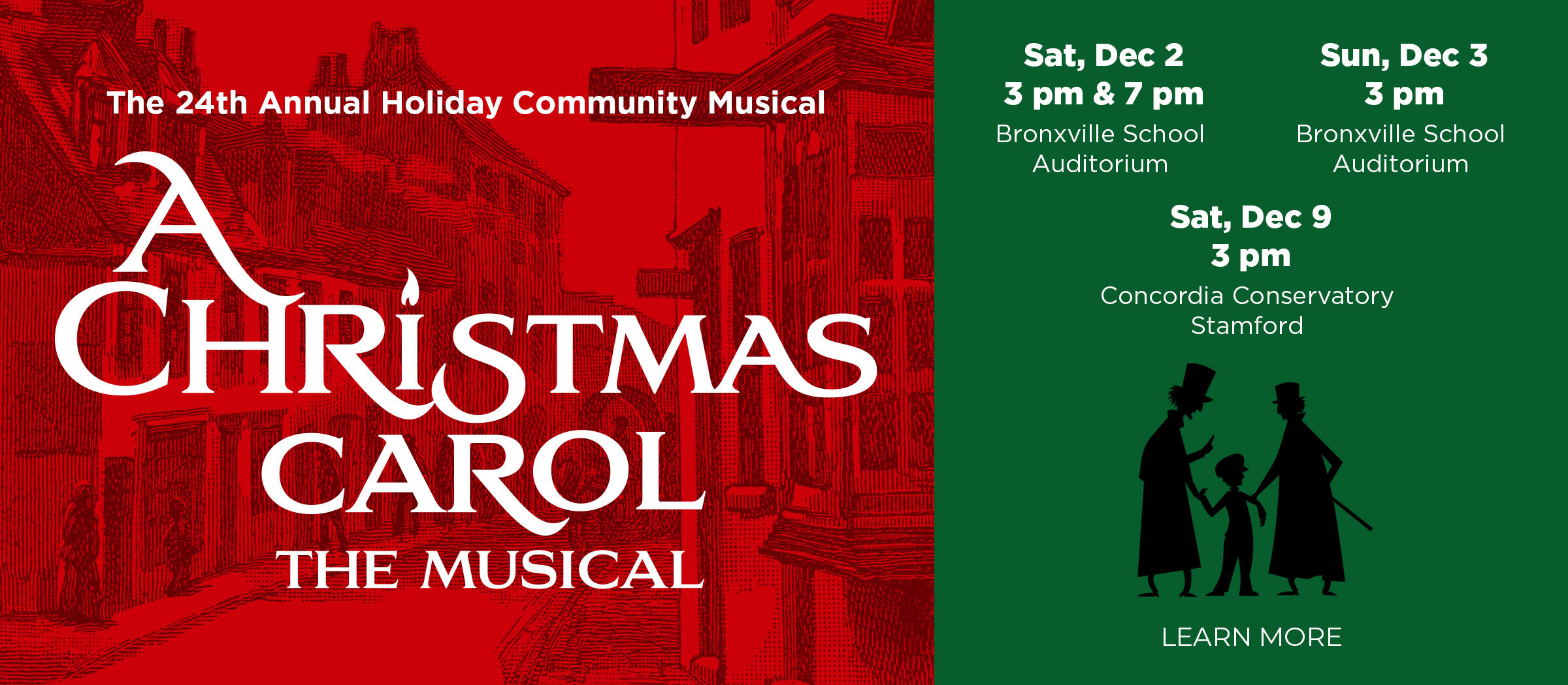 24th annual holiday community musical production of A Christmas Carol