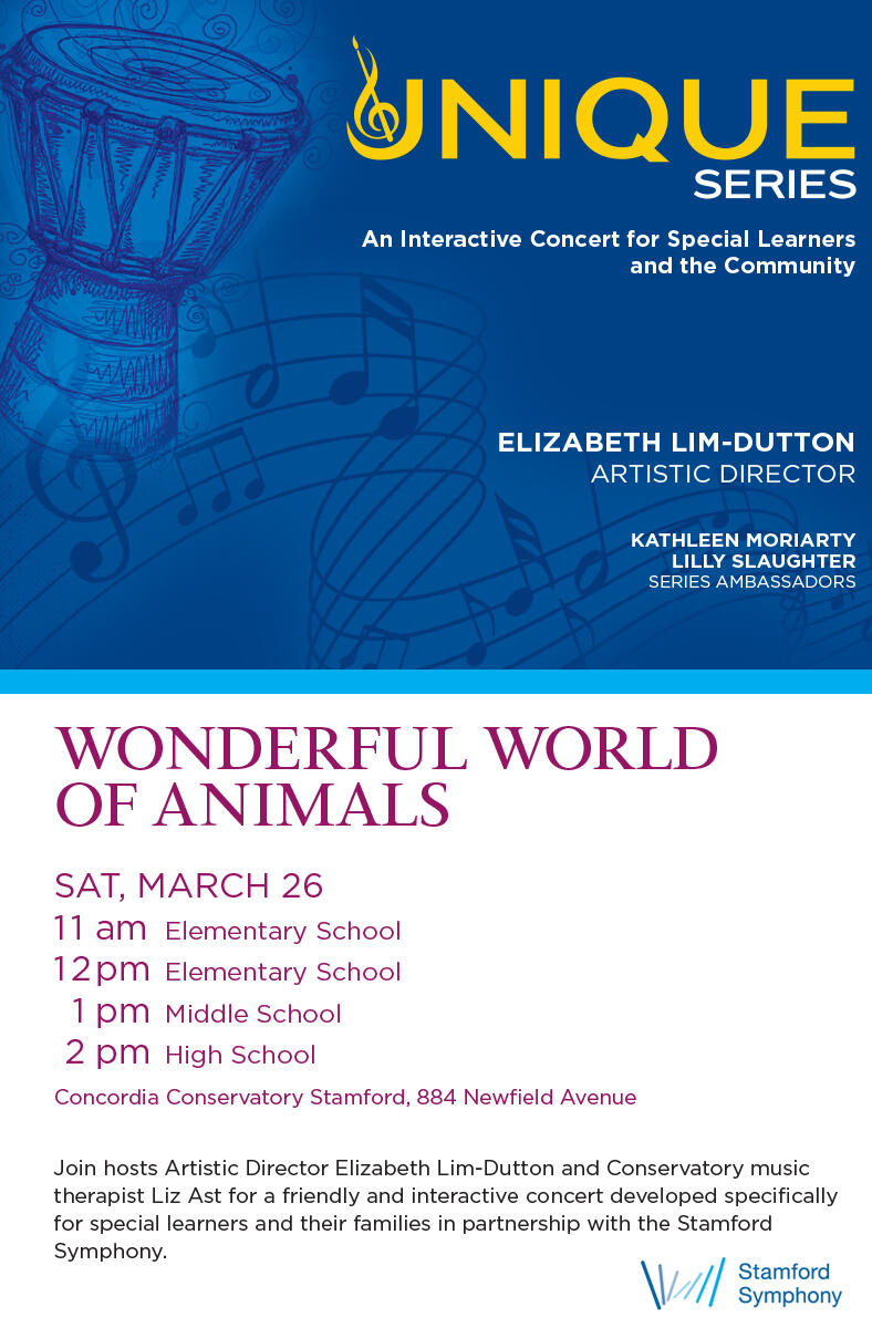 Concordia Conservatory, Unique, Animals, Stamford, Symphony